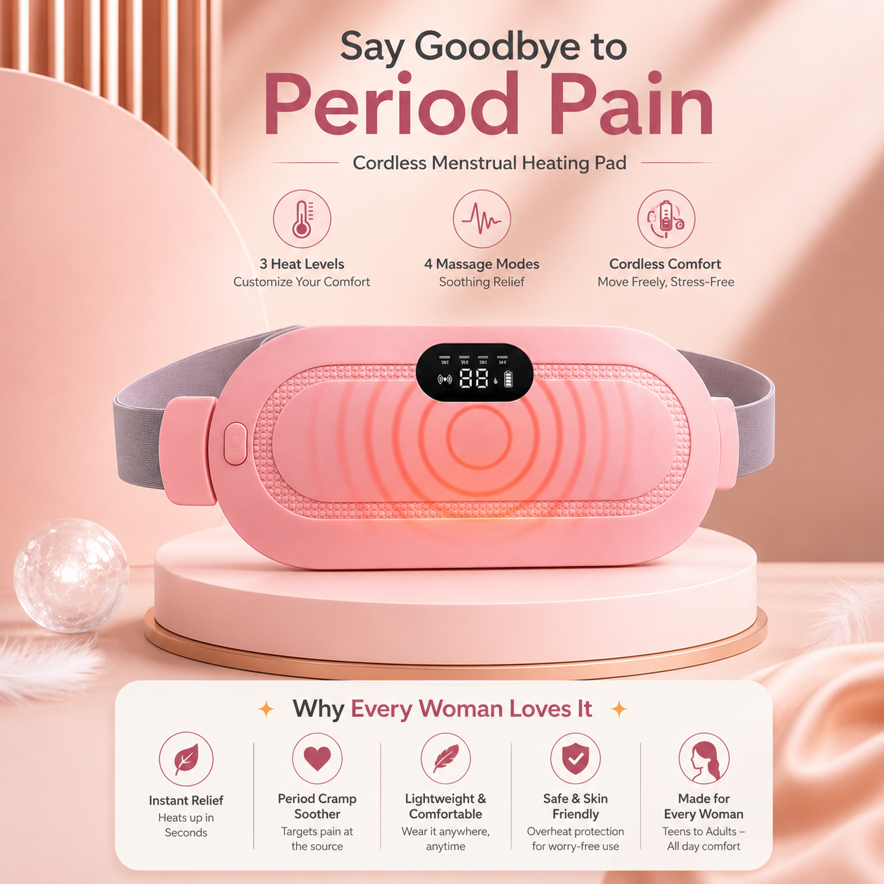 CrampEase™ Period Pain Relief Belt
